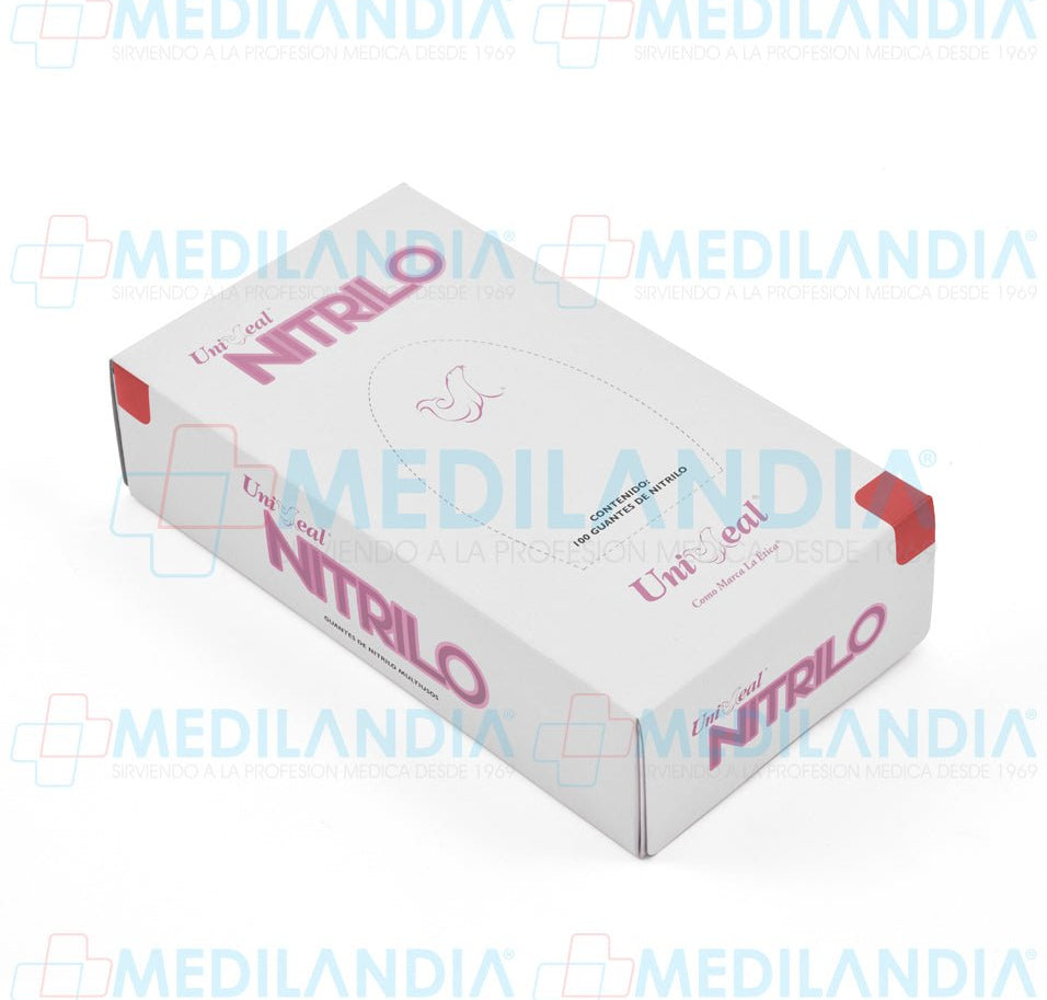 Guantes de nitrilo acabado metálico libre de polvo desechables - Guante de nitrilo - UNISEAL - MEDILANDIA | Tienda de productos y equipos médicos de calidad en México | Soluciones profesionales para clínicas, hospitales y consultorios.