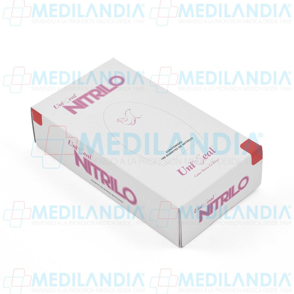 Guantes de nitrilo acabado metálico libre de polvo desechables - Guante de nitrilo - UNISEAL - MEDILANDIA | Tienda de productos y equipos médicos de calidad en México | Soluciones profesionales para clínicas, hospitales y consultorios.