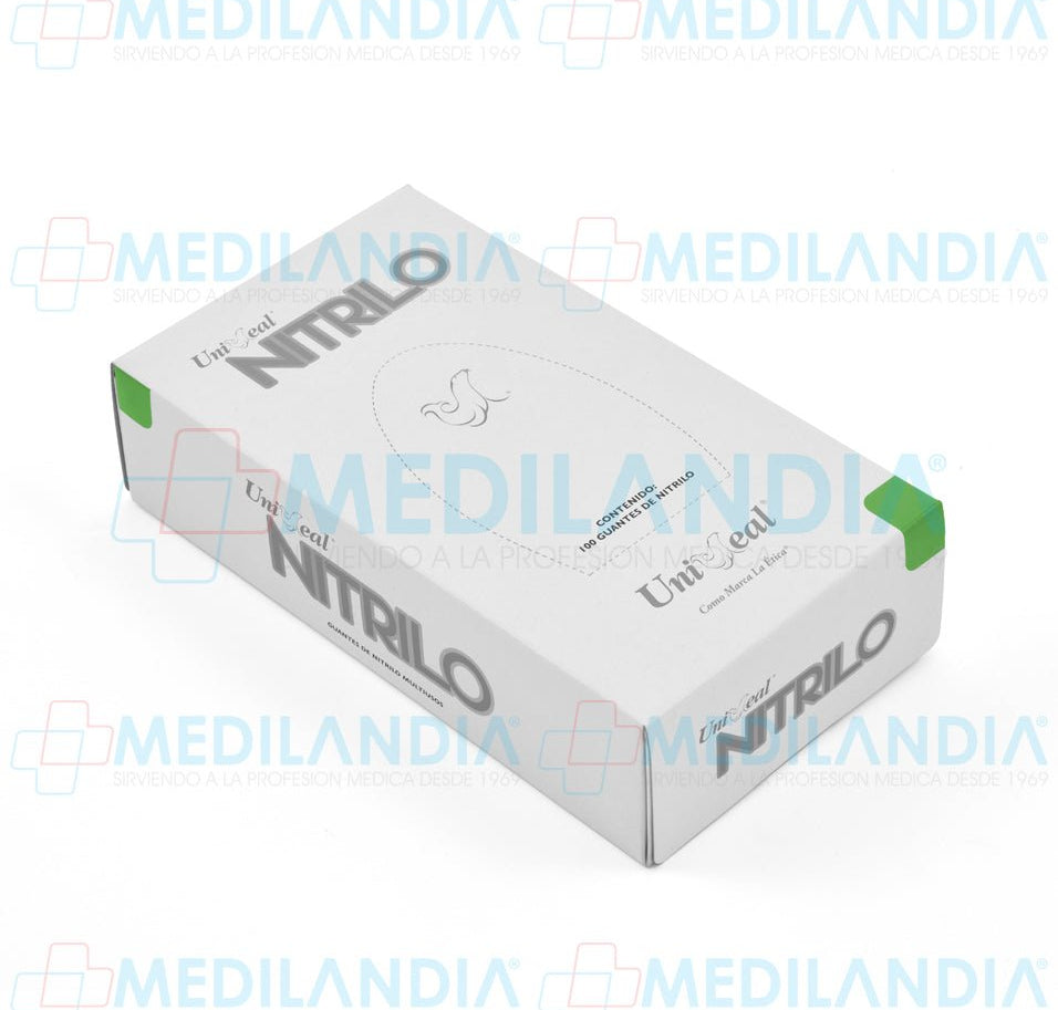 Guantes de nitrilo acabado metálico libre de polvo desechables - Guante de nitrilo - UNISEAL - MEDILANDIA | Tienda de productos y equipos médicos de calidad en México | Soluciones profesionales para clínicas, hospitales y consultorios.