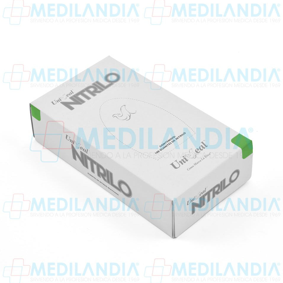 Guantes de nitrilo acabado metálico libre de polvo desechables - Guante de nitrilo - UNISEAL - MEDILANDIA | Tienda de productos y equipos médicos de calidad en México | Soluciones profesionales para clínicas, hospitales y consultorios.