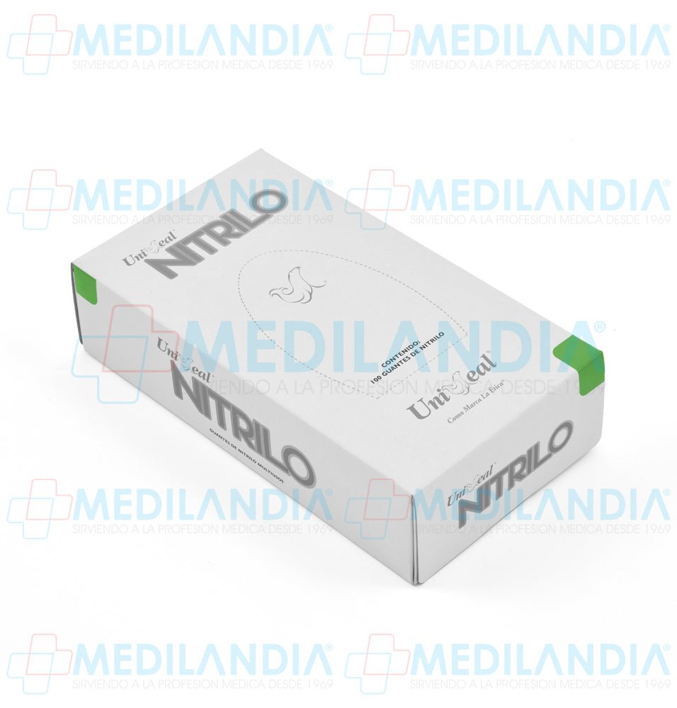 Guantes de nitrilo acabado metálico libre de polvo desechables - Guante de nitrilo - UNISEAL - MEDILANDIA | Tienda de productos y equipos médicos de calidad en México | Soluciones profesionales para clínicas, hospitales y consultorios.
