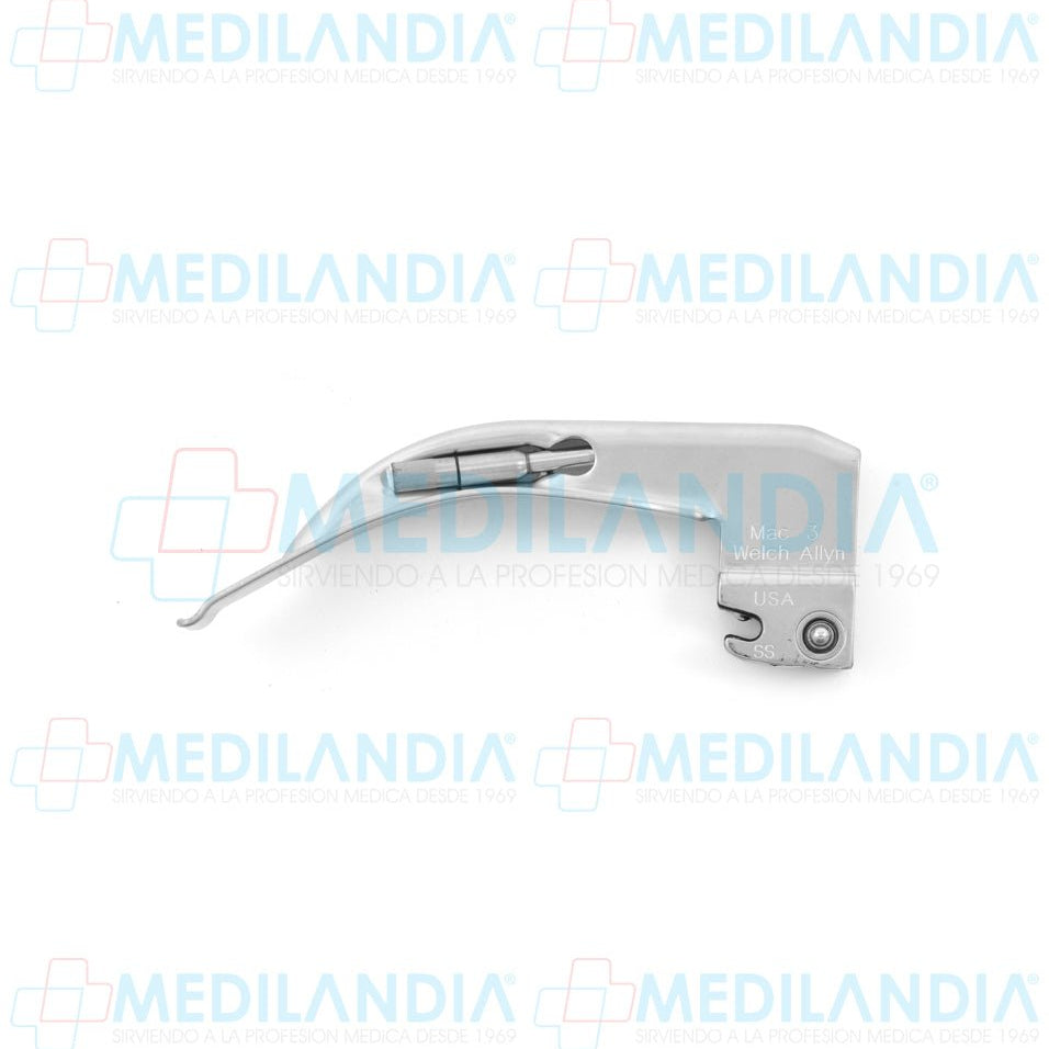 Hoja para laringoscopio (con bombillo) estándar MacIntosh curva - Laringoscopio - WELCH ALLYN- MEDILANDIA | Tienda de productos y equipos médicos de calidad en México | Soluciones profesionales para clínicas, hospitales y consultorios.