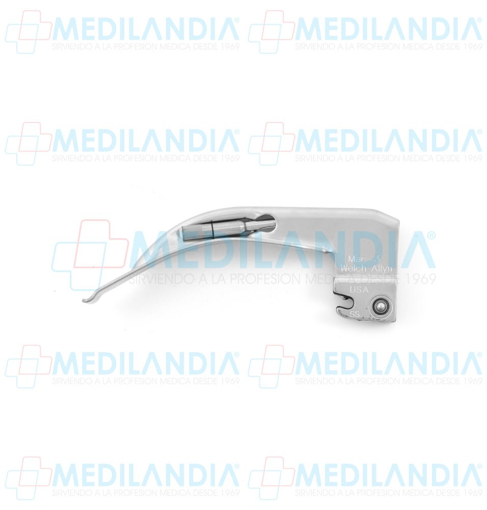 Hoja para laringoscopio (con bombillo) estándar MacIntosh curva - Laringoscopio - WELCH ALLYN- MEDILANDIA | Tienda de productos y equipos médicos de calidad en México | Soluciones profesionales para clínicas, hospitales y consultorios.