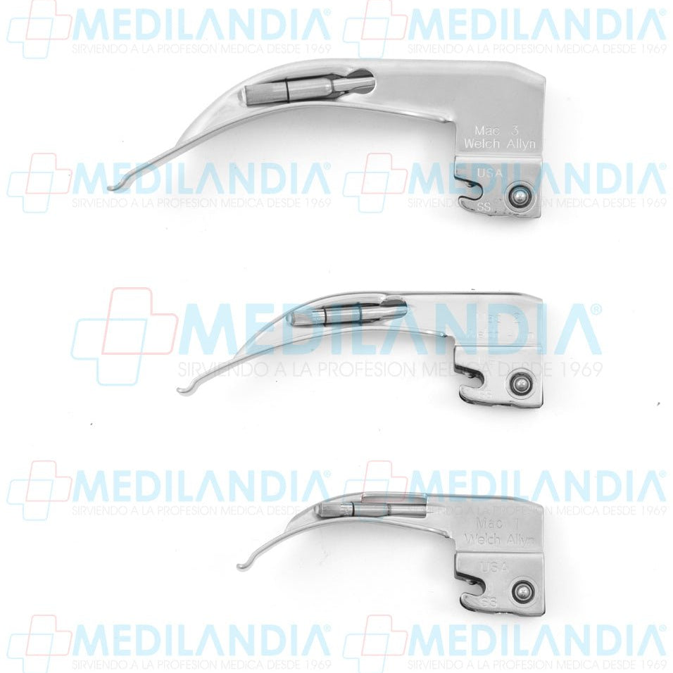 Hoja para laringoscopio (con bombillo) estándar MacIntosh curva - Laringoscopio - WELCH ALLYN- MEDILANDIA | Tienda de productos y equipos médicos de calidad en México | Soluciones profesionales para clínicas, hospitales y consultorios.
