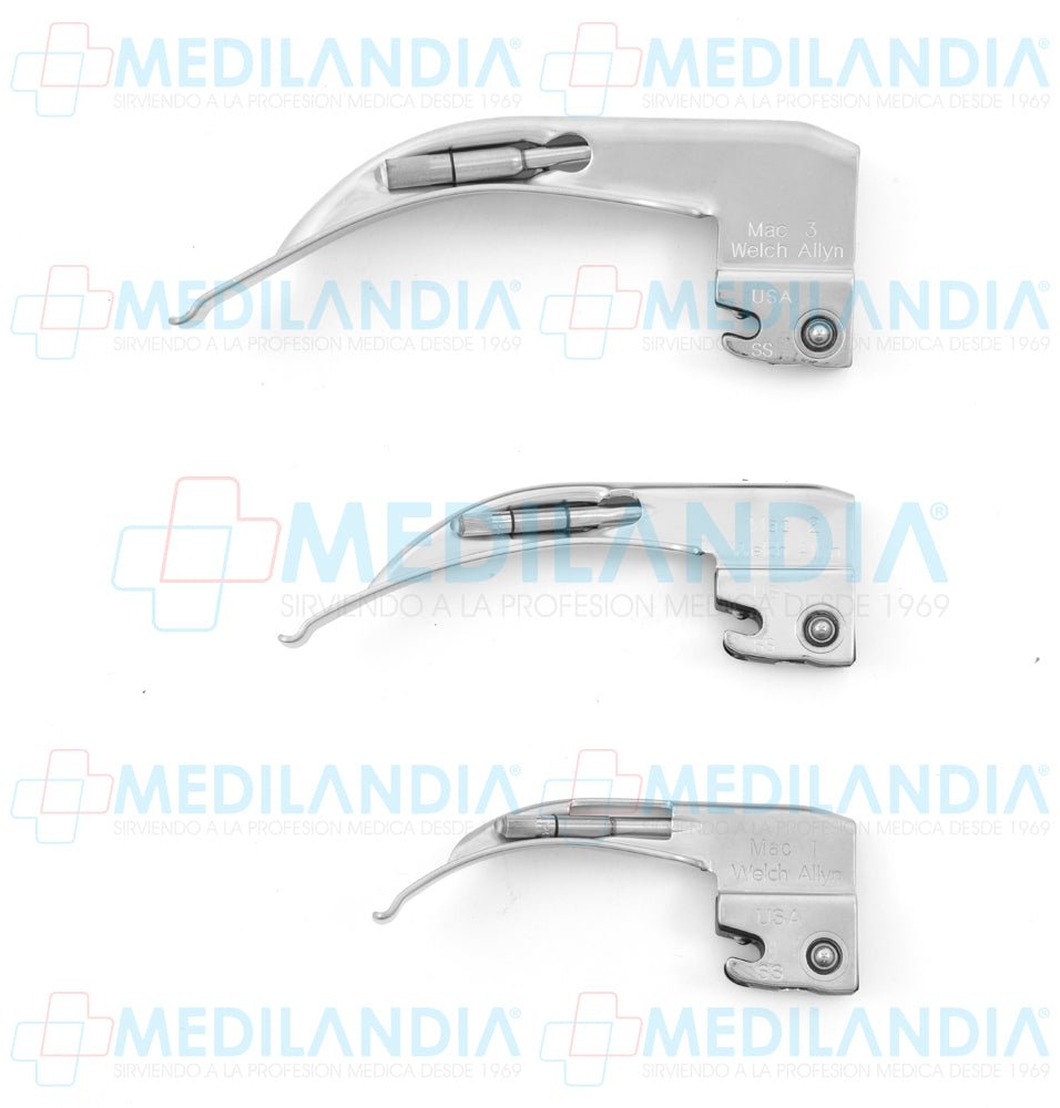 Hoja para laringoscopio (con bombillo) estándar MacIntosh curva - Laringoscopio - WELCH ALLYN- MEDILANDIA | Tienda de productos y equipos médicos de calidad en México | Soluciones profesionales para clínicas, hospitales y consultorios.