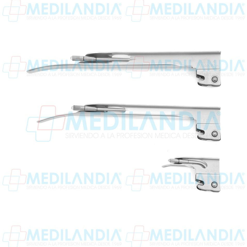 Hoja para laringoscopio (con bombillo) estándar Miller recta - Laringoscopio - WELCH ALLYN- MEDILANDIA | Tienda de productos y equipos médicos de calidad en México | Soluciones profesionales para clínicas, hospitales y consultorios.