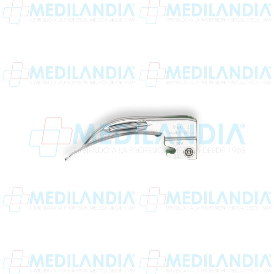 Hoja para laringoscopio curvo MACINTOSH (fibra óptica) - Laringoscopio - WELCH ALLYN- MEDILANDIA | Tienda de productos y equipos médicos de calidad en México | Soluciones profesionales para clínicas, hospitales y consultorios.