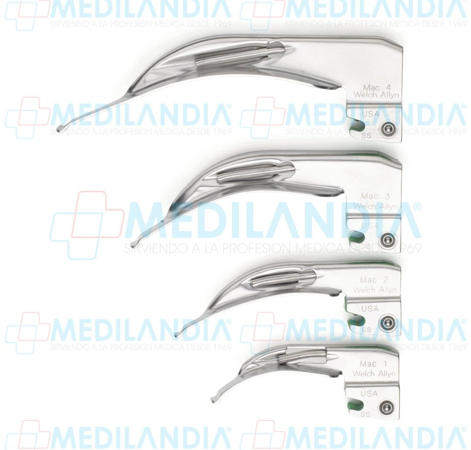 Hoja para laringoscopio curvo MACINTOSH (fibra óptica) - Laringoscopio - WELCH ALLYN- MEDILANDIA | Tienda de productos y equipos médicos de calidad en México | Soluciones profesionales para clínicas, hospitales y consultorios.