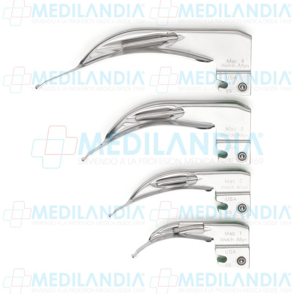 Hoja para laringoscopio curvo MACINTOSH (fibra óptica) - Laringoscopio - WELCH ALLYN- MEDILANDIA | Tienda de productos y equipos médicos de calidad en México | Soluciones profesionales para clínicas, hospitales y consultorios.