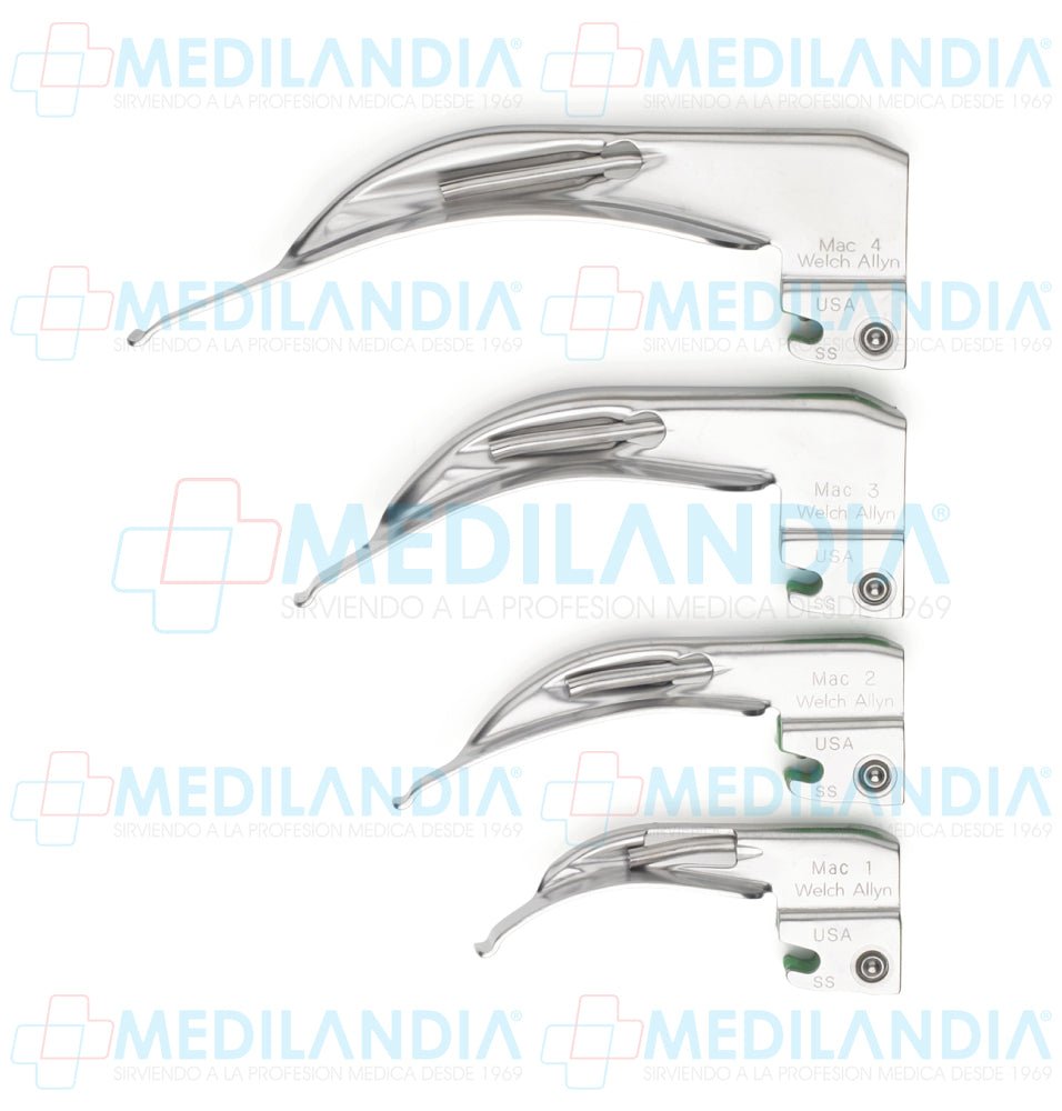 Hoja para laringoscopio curvo MACINTOSH (fibra óptica) - Laringoscopio - WELCH ALLYN- MEDILANDIA | Tienda de productos y equipos médicos de calidad en México | Soluciones profesionales para clínicas, hospitales y consultorios.