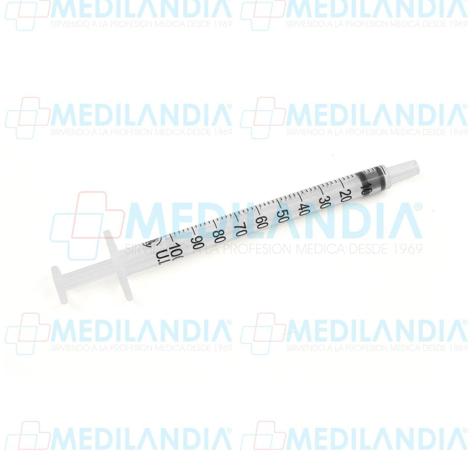 Jeringa de 100 U.I. con aguja caja con 100 piezas - Jeringa - DL - MEDILANDIA | Tienda de productos y equipos médicos de calidad en México | Soluciones profesionales para clínicas, hospitales y consultorios.