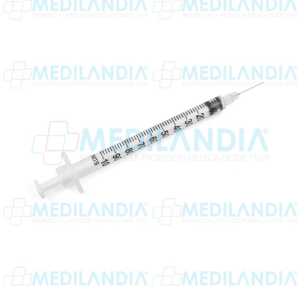 Jeringa para insulina de 1 ml con aguja integrada de 30G x 13 mm - Jeringa - DL - MEDILANDIA | Tienda de productos y equipos médicos de calidad en México | Soluciones profesionales para clínicas, hospitales y consultorios.