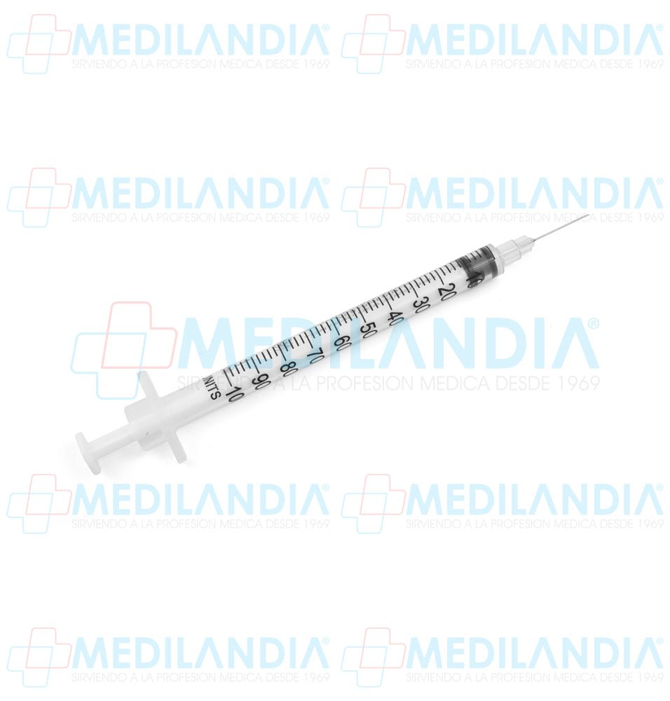 Jeringa para insulina de 1 ml con aguja integrada de 30G x 13 mm - Jeringa - DL - MEDILANDIA | Tienda de productos y equipos médicos de calidad en México | Soluciones profesionales para clínicas, hospitales y consultorios.