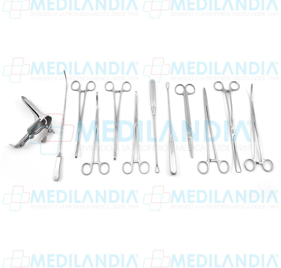 Juego de instrumental para revisión uterina 12 piezas - Juego revisión uterina - HP- MEDILANDIA | Tienda de productos y equipos médicos de calidad en México | Soluciones profesionales para clínicas, hospitales y consultorios.