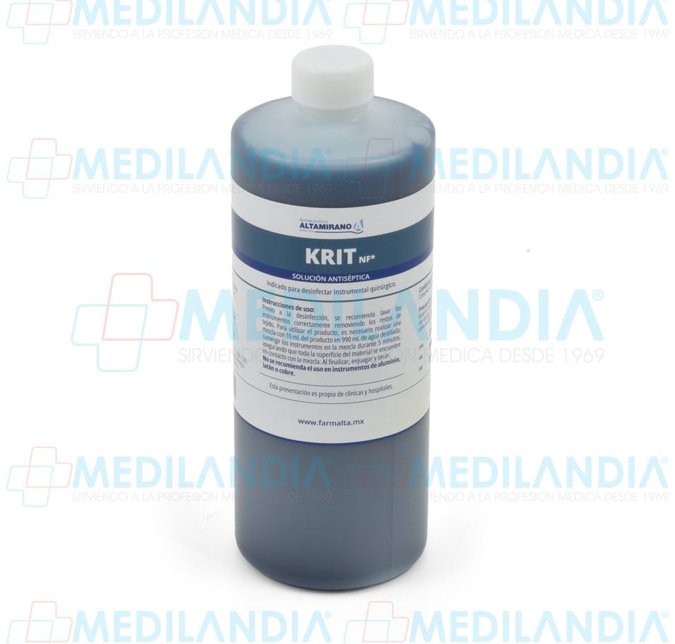 Krit NF germicida de benzalconio al 12% - Solución antiséptica - ALTAMIRANO - MEDILANDIA | Tienda de productos y equipos médicos de calidad en México | Soluciones profesionales para clínicas, hospitales y consultorios.