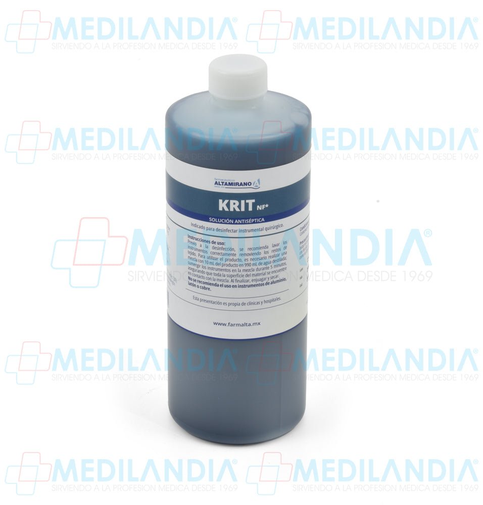 Krit NF germicida de benzalconio al 12% - Solución antiséptica - ALTAMIRANO - MEDILANDIA | Tienda de productos y equipos médicos de calidad en México | Soluciones profesionales para clínicas, hospitales y consultorios.