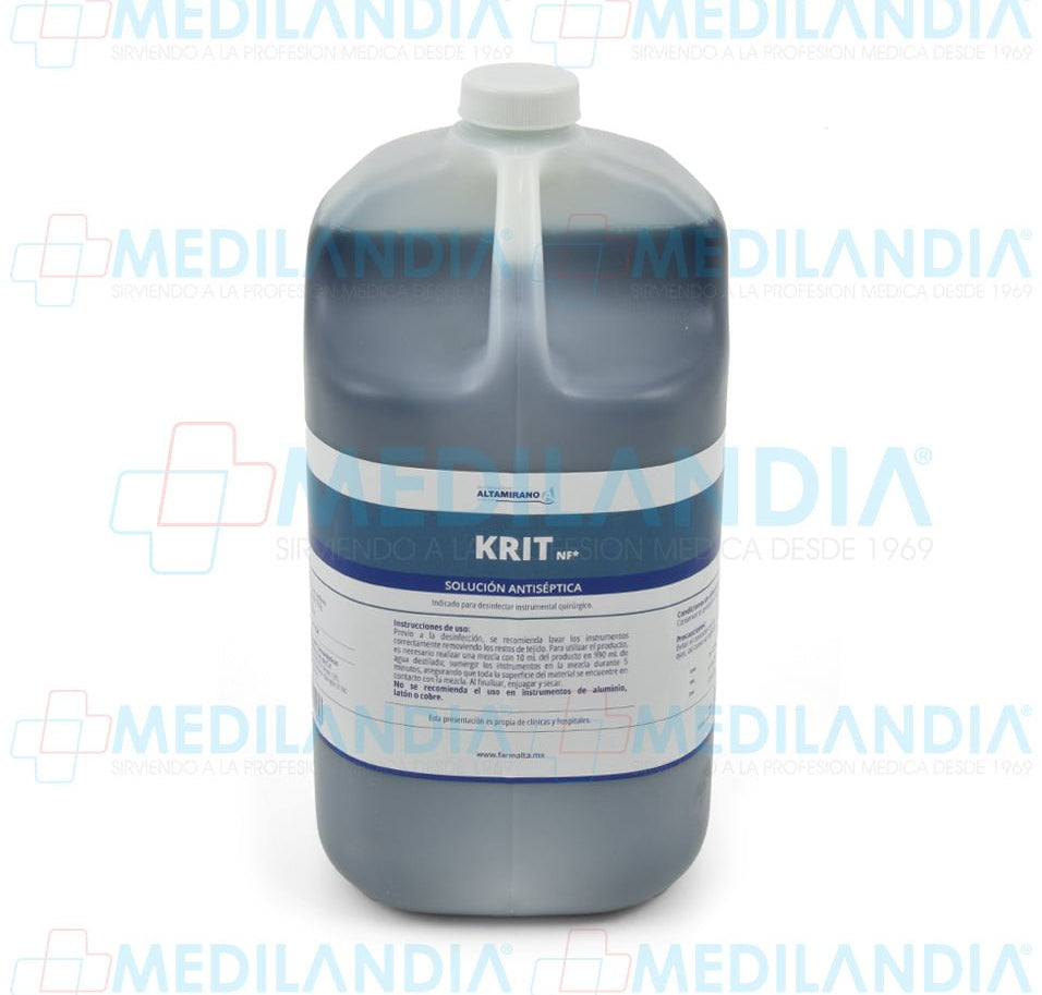 Krit NF germicida de benzalconio al 12% - Solución antiséptica - ALTAMIRANO - MEDILANDIA | Tienda de productos y equipos médicos de calidad en México | Soluciones profesionales para clínicas, hospitales y consultorios.