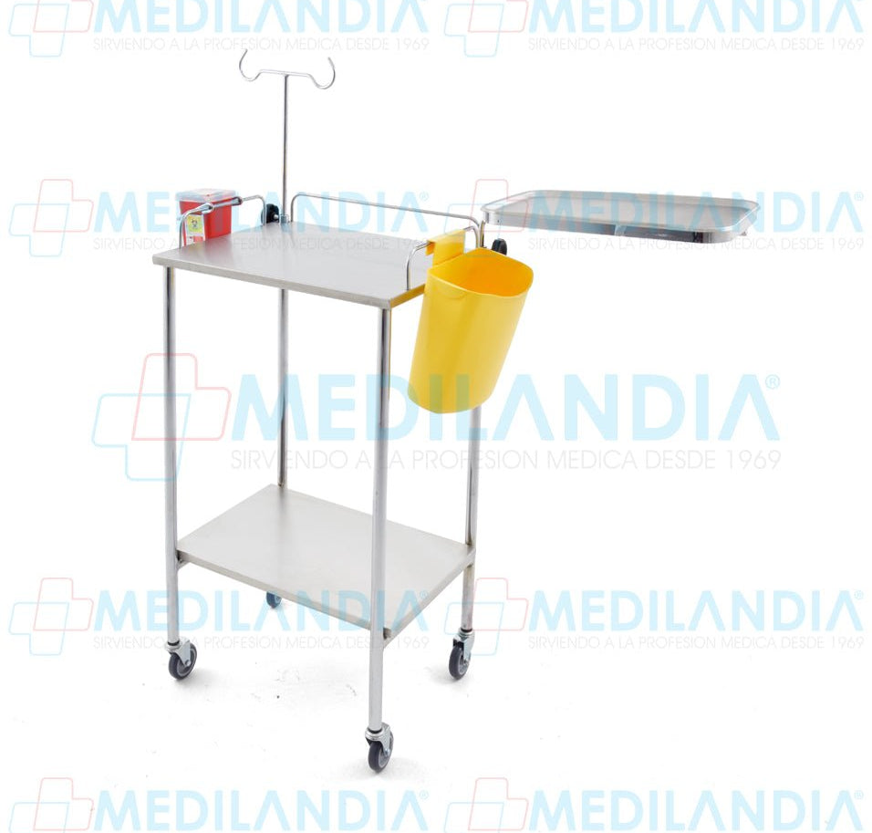 Mesa Pasteur con cubiertas de acero inoxidable con accesorios sin cajón - Mesa Pasteur - MEDILANDIA - MEDILANDIA | Tienda de productos y equipos médicos de calidad en México | Soluciones profesionales para clínicas, hospitales y consultorios.