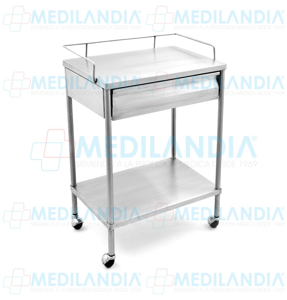 Mesa Pasteur de acero inoxidable con cajón 40 x 60 cm - Mesa Pasteur - MEDILANDIA - MEDILANDIA | Tienda de productos y equipos médicos de calidad en México | Soluciones profesionales para clínicas, hospitales y consultorios.