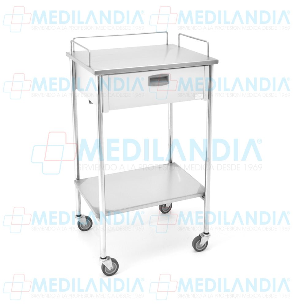 Mesa Pasteur de acero inoxidable con cajón - Mesa Pasteur - MEDILANDIA - MEDILANDIA | Tienda de productos médicos