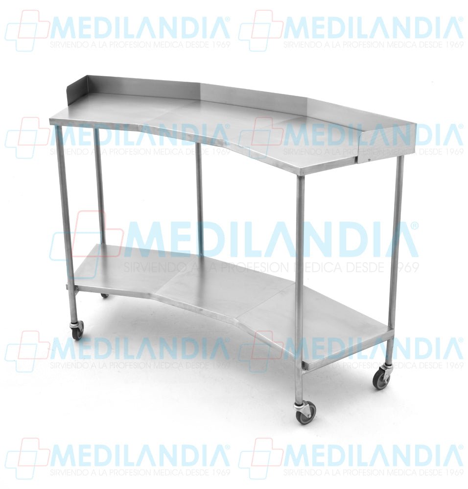 Mesa riñón de acero inoxidable con 2 entrepaños - Mesa riñon - MEDILANDIA - MEDILANDIA | Tienda de productos y equipos médicos de calidad en México | Soluciones profesionales para clínicas, hospitales y consultorios.