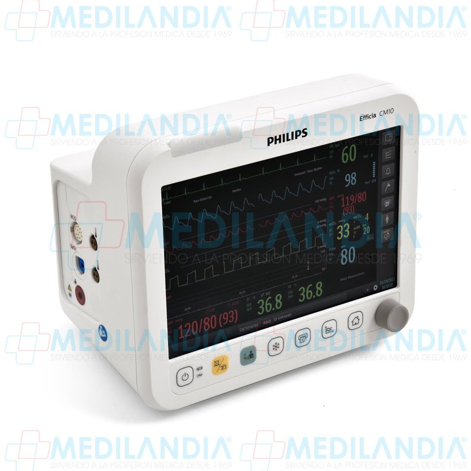 Monitor para paciente de signos vitales de 10" básico ECG, SpO2, PANI, FC, temperatura, respiración - Monitor para paciente - PHILIPS - MEDILANDIA | Tienda de productos y equipos médicos de calidad en México | Soluciones profesionales para clínicas, hospitales y consultorios.