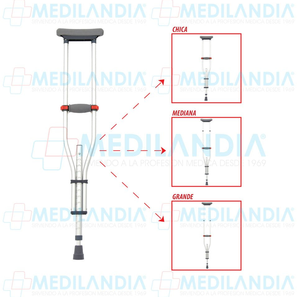 Muletas 3 tamaños en 1 - Muletas - 2CARE - MEDILANDIA | Tienda de productos médicos