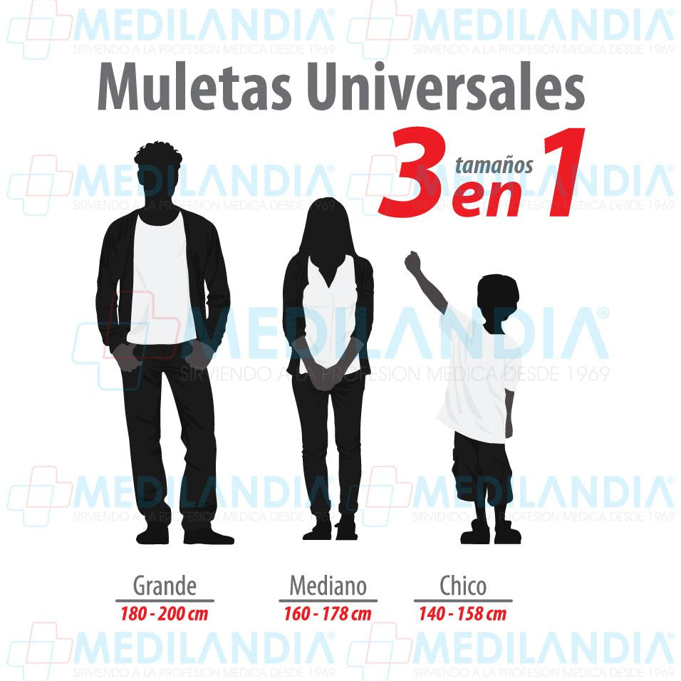Muletas 3 tamaños en 1 - Muletas - 2CARE - MEDILANDIA | Tienda de productos médicos