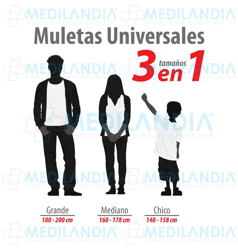 Muletas 3 tamaños en 1 - Muletas - 2CARE - MEDILANDIA | Tienda de productos médicos
