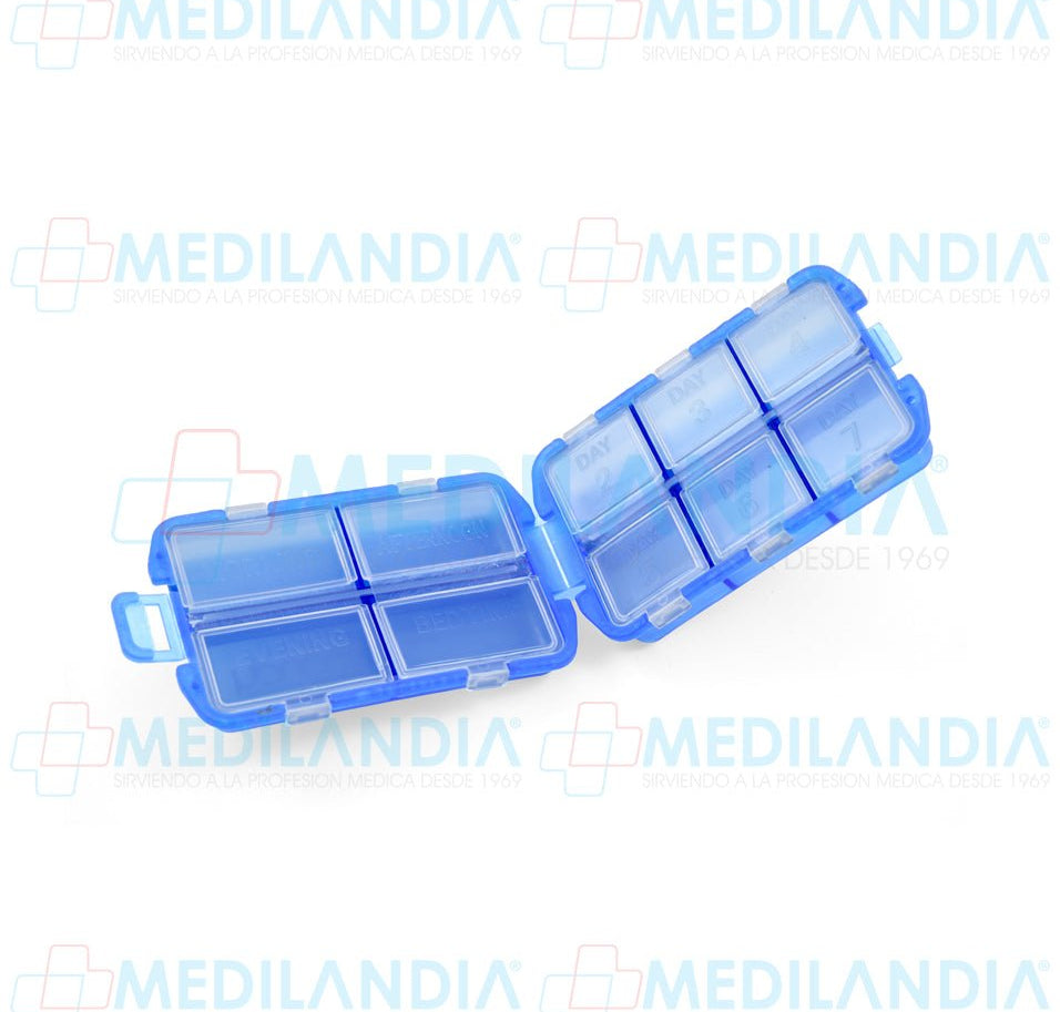 Pastillero organizador tipo caja con 10 compartimientos independientes - Pastillero - HANDY - MEDILANDIA | Tienda de productos y equipos médicos de calidad en México | Soluciones profesionales para clínicas, hospitales y consultorios.