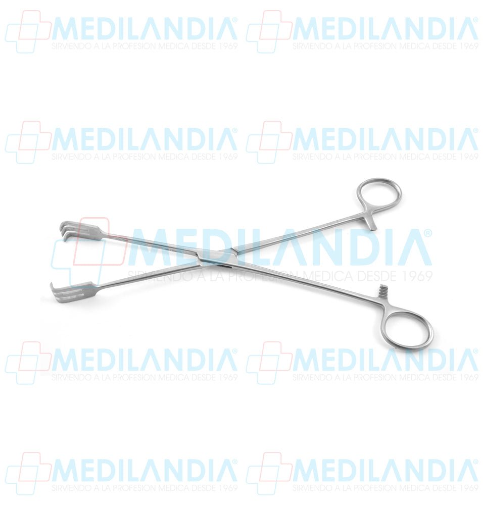 Pinza de tracción Lahey recta dientes 3 x 3 25 cm - Pinzas - HP- MEDILANDIA | Tienda de productos y equipos médicos de calidad en México | Soluciones profesionales para clínicas, hospitales y consultorios.