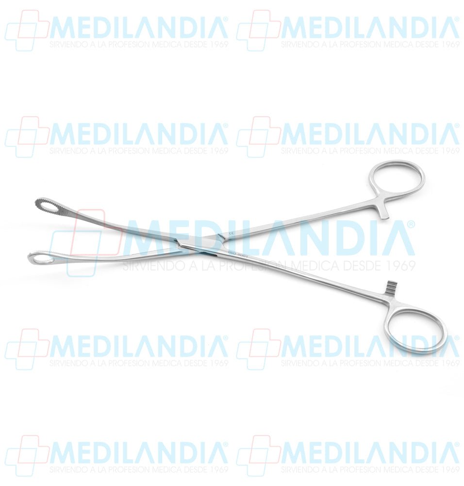 Pinza porta esponja Foerster (Forester) con anillo pequeño curva 24 cm - Pinzas - HP - MEDILANDIA | Tienda de productos y equipos médicos de calidad en México | Soluciones profesionales para clínicas, hospitales y consultorios.