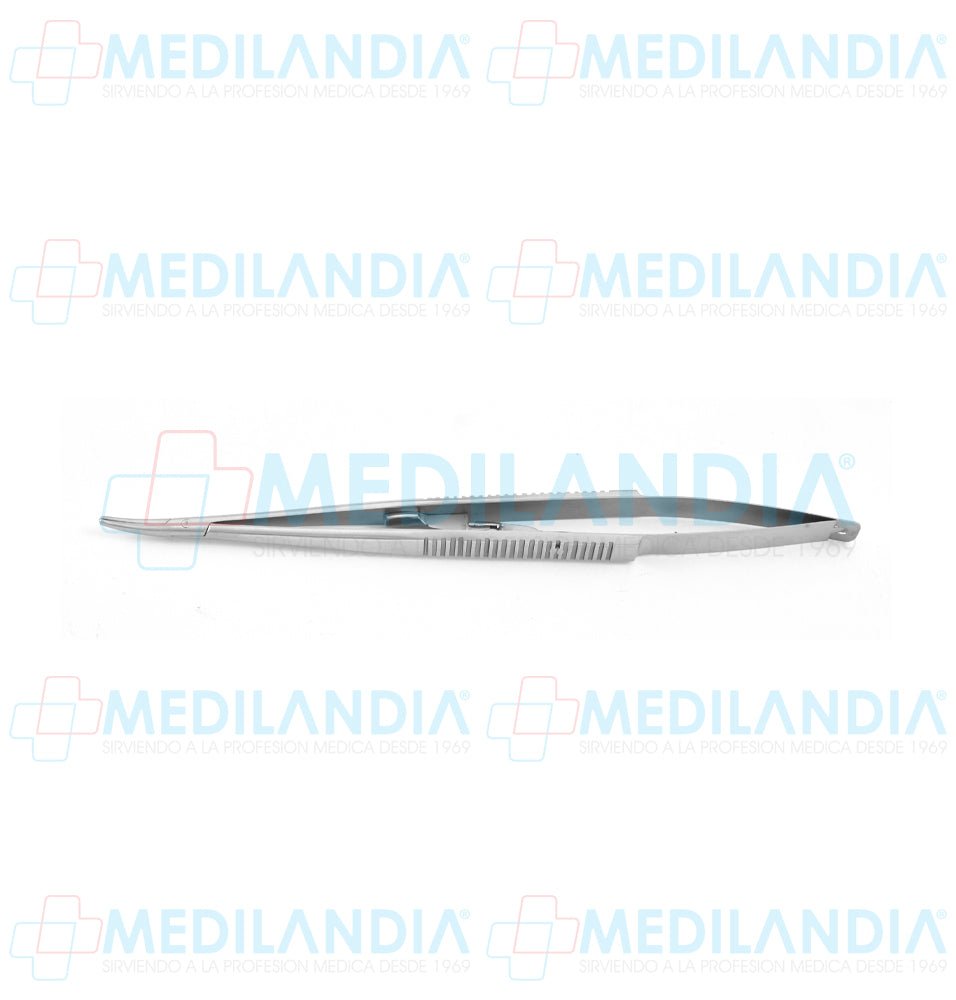 Porta agujas Castroviejo curvo con seguro 18 cm - Pinzas - HP- MEDILANDIA | Tienda de productos y equipos médicos de calidad en México | Soluciones profesionales para clínicas, hospitales y consultorios.