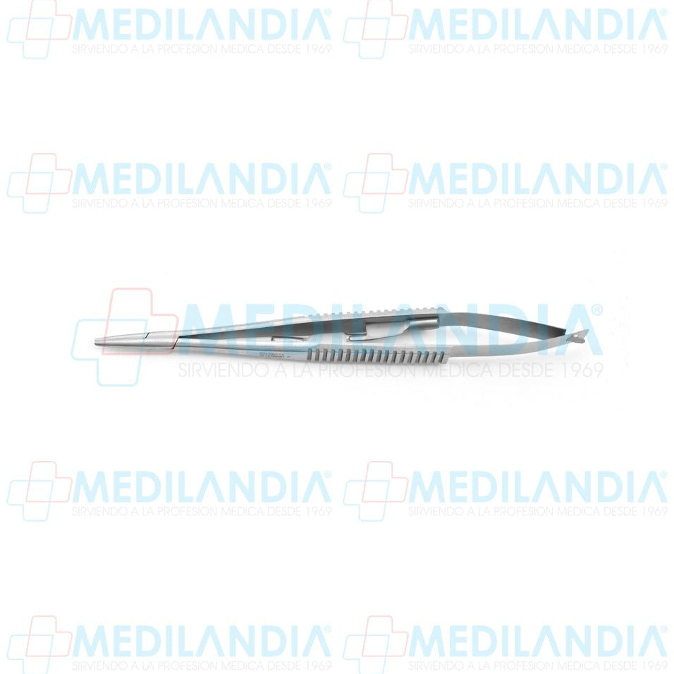 Porta agujas Castroviejo recto con seguro 13 cm - Pinzas - HP- MEDILANDIA | Tienda de productos y equipos médicos de calidad en México | Soluciones profesionales para clínicas, hospitales y consultorios.