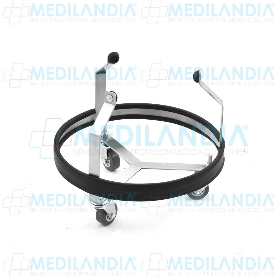 Porta cubeta de patada de acero inoxidable con 3 ruedas - Porta cubeta - MEDILANDIA - MEDILANDIA | Tienda de productos y equipos médicos de calidad en México | Soluciones profesionales para clínicas, hospitales y consultorios.
