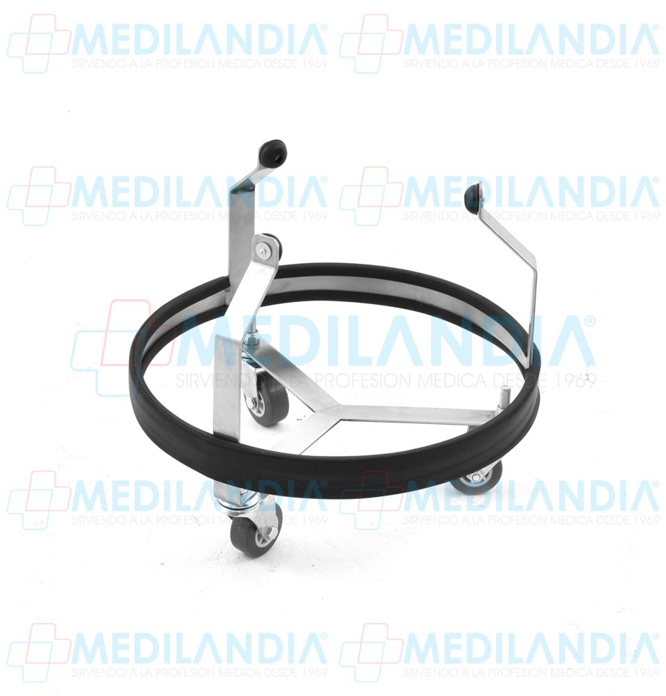 Porta cubeta de patada de acero inoxidable con 3 ruedas - Porta cubeta - MEDILANDIA - MEDILANDIA | Tienda de productos y equipos médicos de calidad en México | Soluciones profesionales para clínicas, hospitales y consultorios.