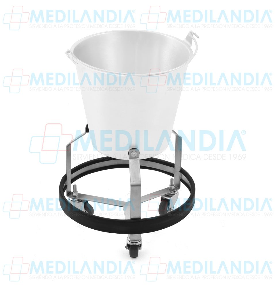 Porta cubeta de patada de acero inoxidable con 3 ruedas - Porta cubeta - MEDILANDIA - MEDILANDIA | Tienda de productos y equipos médicos de calidad en México | Soluciones profesionales para clínicas, hospitales y consultorios.