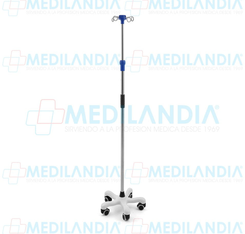 Porta suero (venoclisis) de acero inoxidable con base de 5 ruedas - Porta sueros - MEDIMETRICS - MEDILANDIA | Tienda de productos y equipos médicos de calidad en México | Soluciones profesionales para clínicas, hospitales y consultorios.