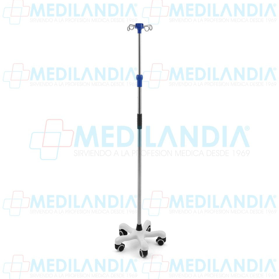 Porta suero (venoclisis) de acero inoxidable con base de 5 ruedas - Porta sueros - MEDIMETRICS - MEDILANDIA | Tienda de productos y equipos médicos de calidad en México | Soluciones profesionales para clínicas, hospitales y consultorios.