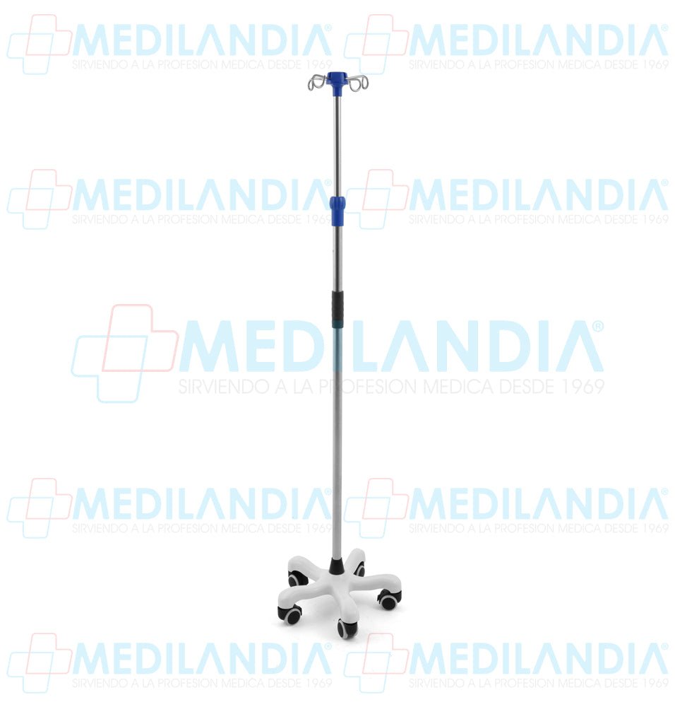 Porta suero (venoclisis) de acero inoxidable con base de 5 ruedas - Porta sueros - MEDIMETRICS - MEDILANDIA | Tienda de productos y equipos médicos de calidad en México | Soluciones profesionales para clínicas, hospitales y consultorios.