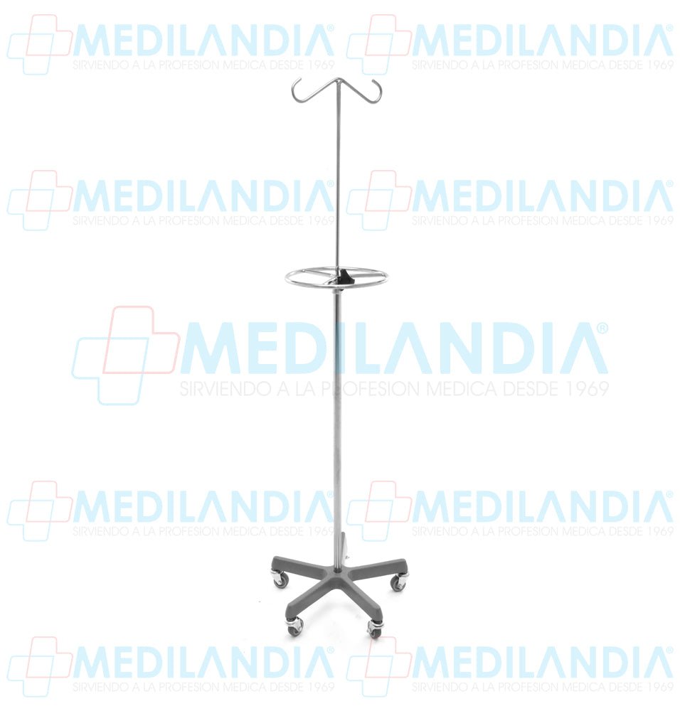 Porta sueros (venoclisis) con base pesada de fierro fundido quíntuple y agarradera perimetral - Porta sueros - MEDILANDIA - MEDILANDIA | Tienda de productos y equipos médicos de calidad en México | Soluciones profesionales para clínicas, hospitales y consultorios.