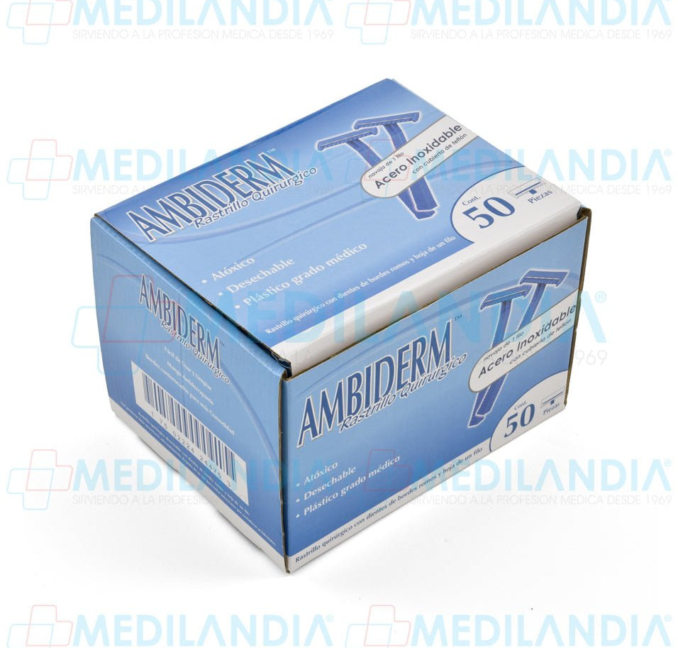 Rastrillo quirúrgico desechable con hoja de un solo filo - Rastrillo quirúrgico - AMBIDERM - MEDILANDIA | Tienda de productos y equipos médicos de calidad en México | Soluciones profesionales para clínicas, hospitales y consultorios.