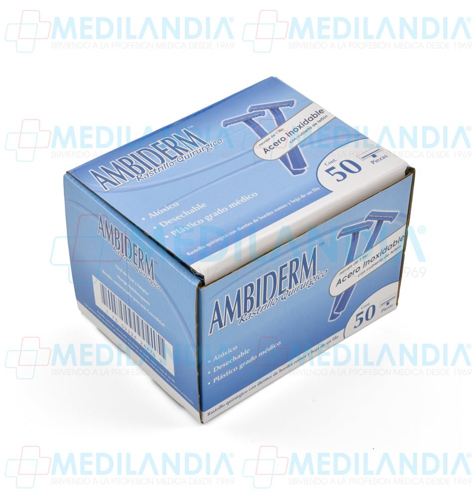 Rastrillo quirúrgico desechable con hoja de un solo filo - Rastrillo quirúrgico - AMBIDERM - MEDILANDIA | Tienda de productos y equipos médicos de calidad en México | Soluciones profesionales para clínicas, hospitales y consultorios.