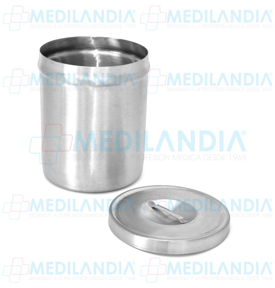 Recipiente algodonero de acero inoxidable 3 lts - Algodonero - MEDILANDIA - MEDILANDIA | Tienda de productos médicos