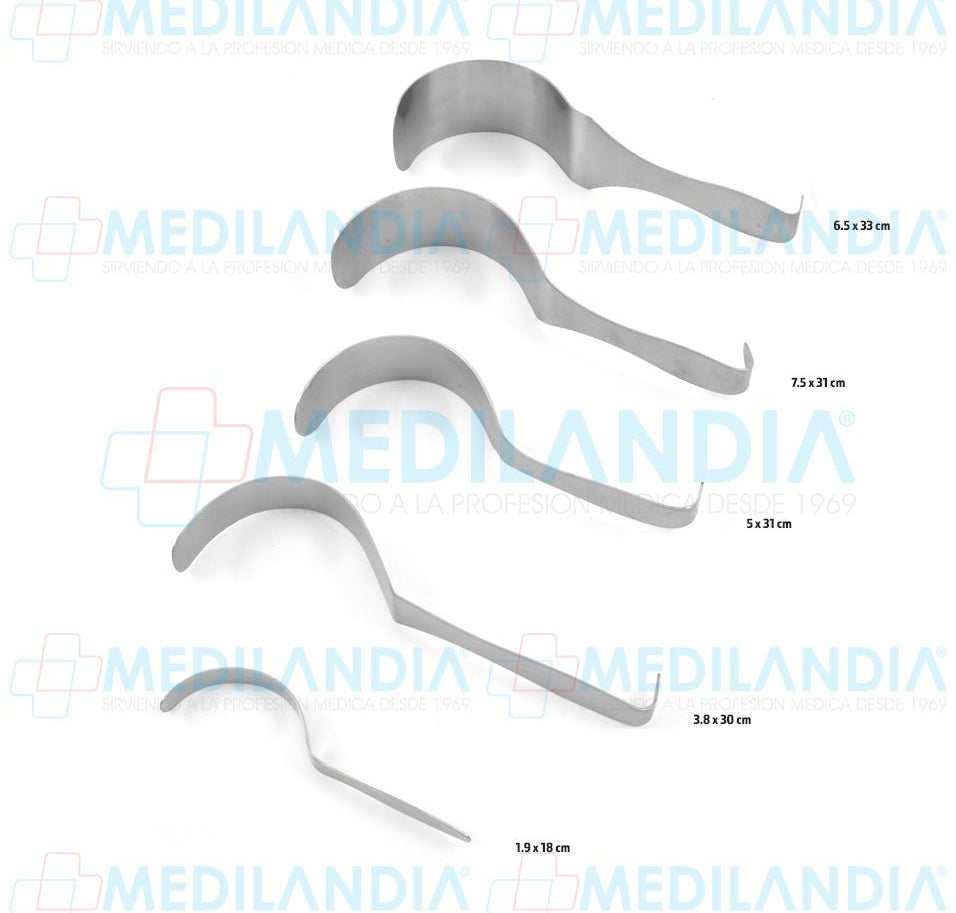 Retractor separador valva Deaver 6.5 x 33 cm - Separador - HP- MEDILANDIA | Tienda de productos y equipos médicos de calidad en México | Soluciones profesionales para clínicas, hospitales y consultorios.
