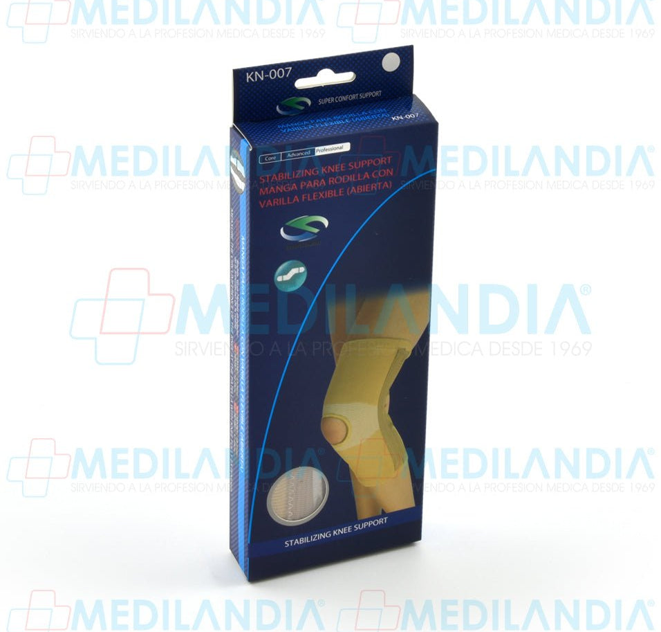 Rodillera con orificio para rotula y varillas flexibles laterales - Rodillera - SUPER CONFORT- MEDILANDIA | Tienda de productos y equipos médicos de calidad en México | Soluciones profesionales para clínicas, hospitales y consultorios.