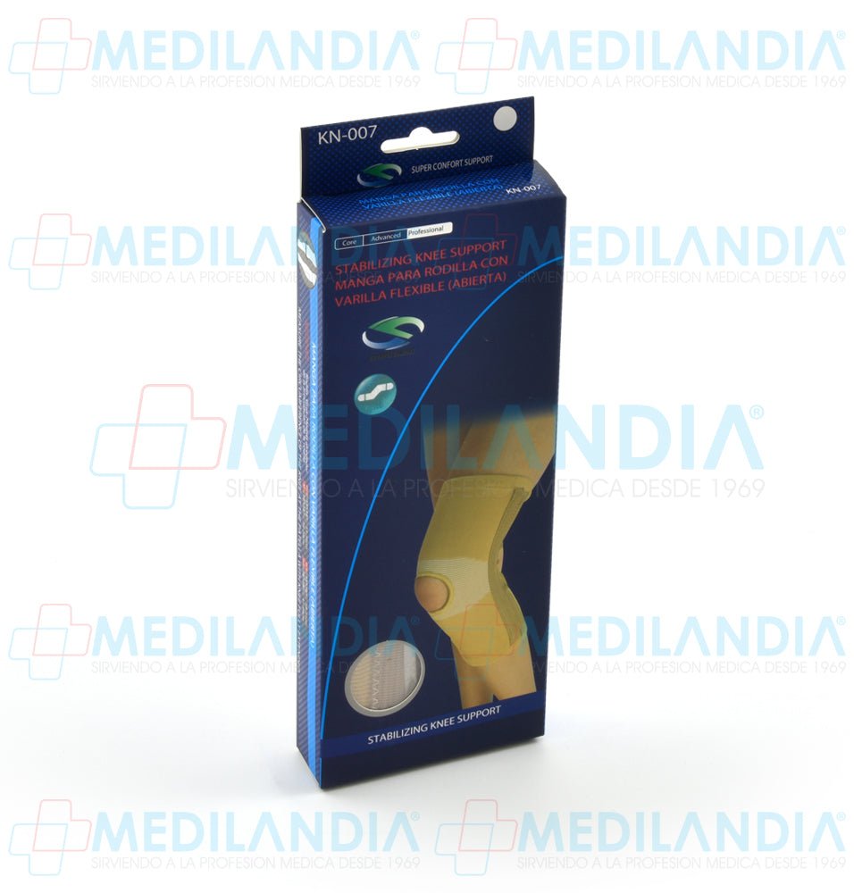 Rodillera con orificio para rotula y varillas flexibles laterales - Rodillera - SUPER CONFORT- MEDILANDIA | Tienda de productos y equipos médicos de calidad en México | Soluciones profesionales para clínicas, hospitales y consultorios.