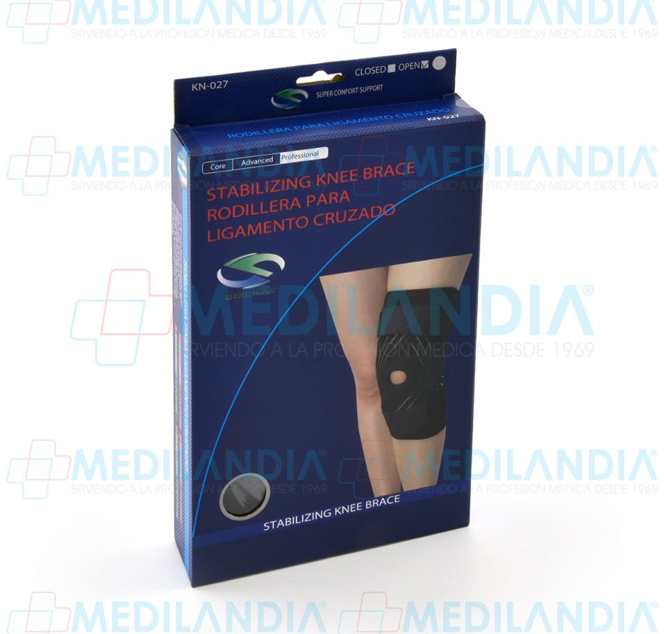 Rodillera ligamento cruzado abierta negra - Rodillera - SUPER CONFORT- MEDILANDIA | Tienda de productos y equipos médicos de calidad en México | Soluciones profesionales para clínicas, hospitales y consultorios.