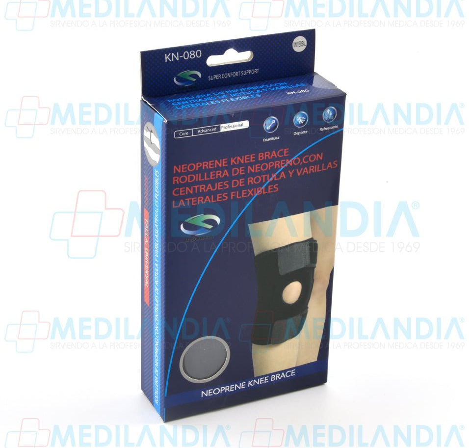 Rodillera paro rotula con varillas flexibles laterales - Rodillera - SUPER CONFORT- MEDILANDIA | Tienda de productos y equipos médicos de calidad en México | Soluciones profesionales para clínicas, hospitales y consultorios.