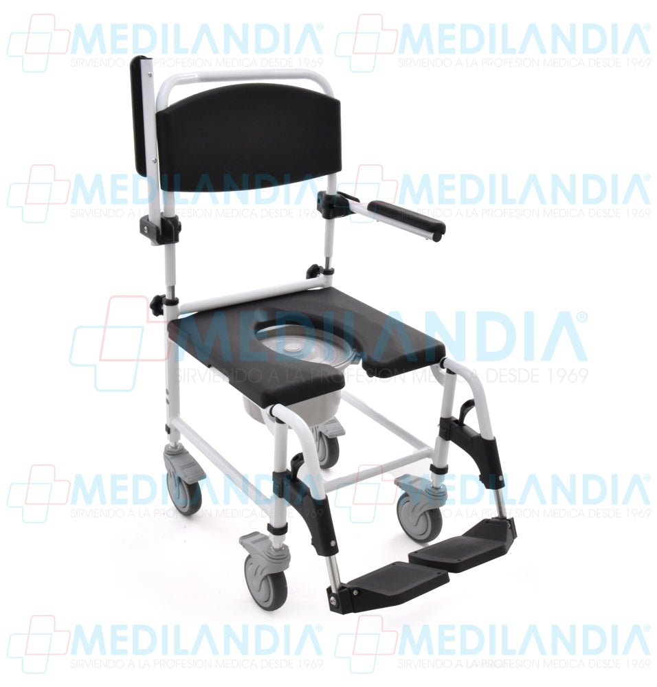 Silla cómodo ducha aluminio PU 18” - Silla cómodo - EM - MEDILANDIA | Tienda de productos y equipos médicos de calidad en México | Soluciones profesionales para clínicas, hospitales y consultorios.